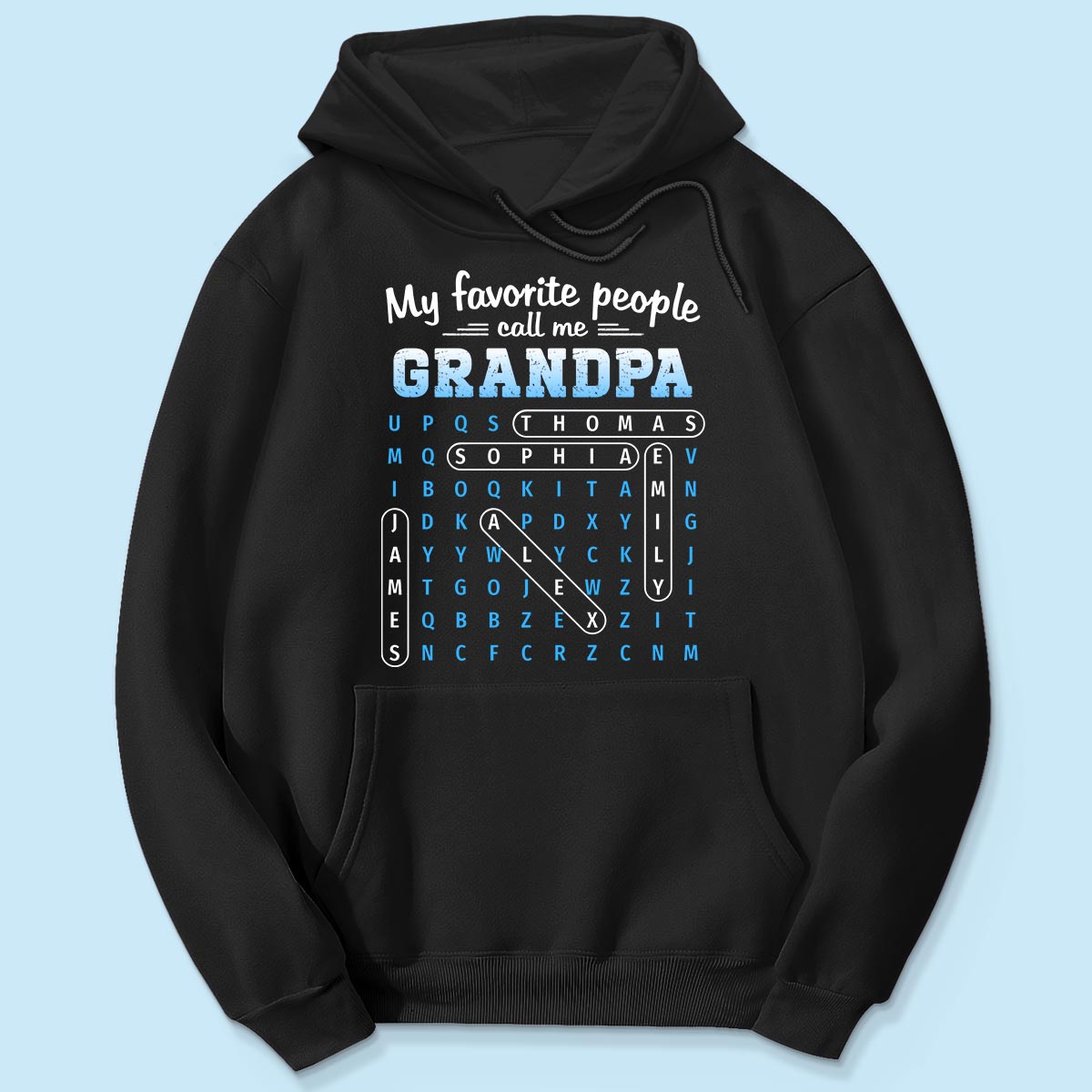 My Favorite People Call Me Grandpa Dad Word Search Puzzle - Personalized Shirt - Gift For Grandpa, Dad