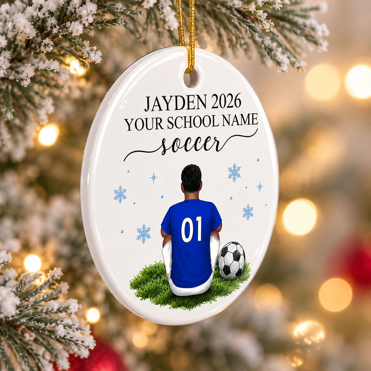 Soccer Senior - Personalized Ceramic Ornament - Senior Night Christmas Gift For Soccer Player, Soccer Team Gift