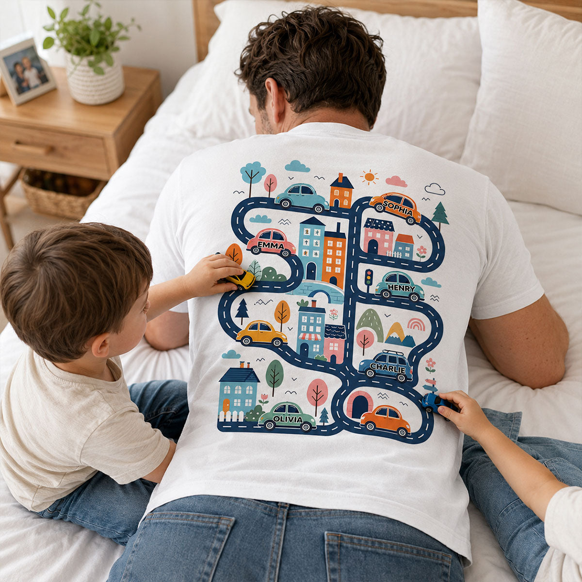 Tired Dads Club, Play Cars On Dads Back - Personalized Shirt - Funny Father Day Gift For Dad, Husband