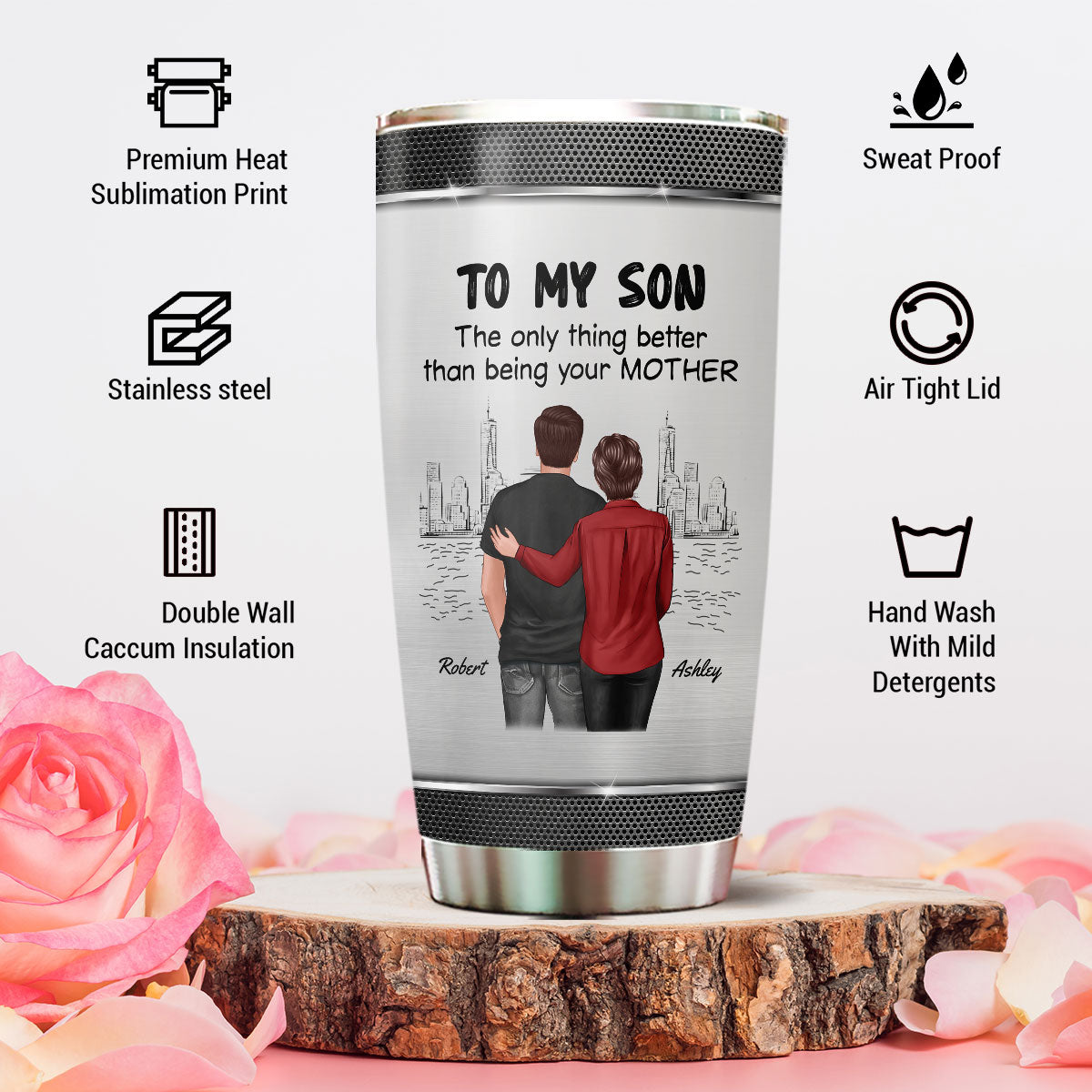 From Mom To Son Watching You Be A Dad Personalized Tumbler, Gift For Son