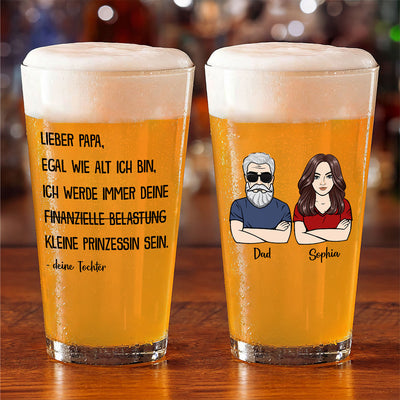 Immer deine finanzielle Belastung - Personalisiertes Bierglas - Lustiges Vatertag Geschenk für Papa von Tochter