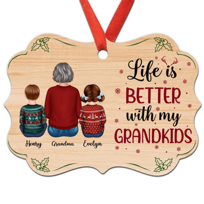 Grandma Life Is Better With Grandkids Personalized Christmas Ornament