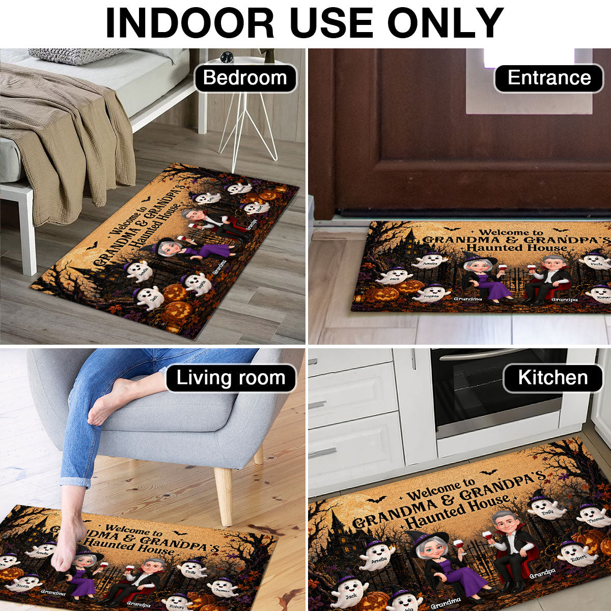 Trending Grandparents' Haunted House - Personalized Doormat - Halloween Decoration