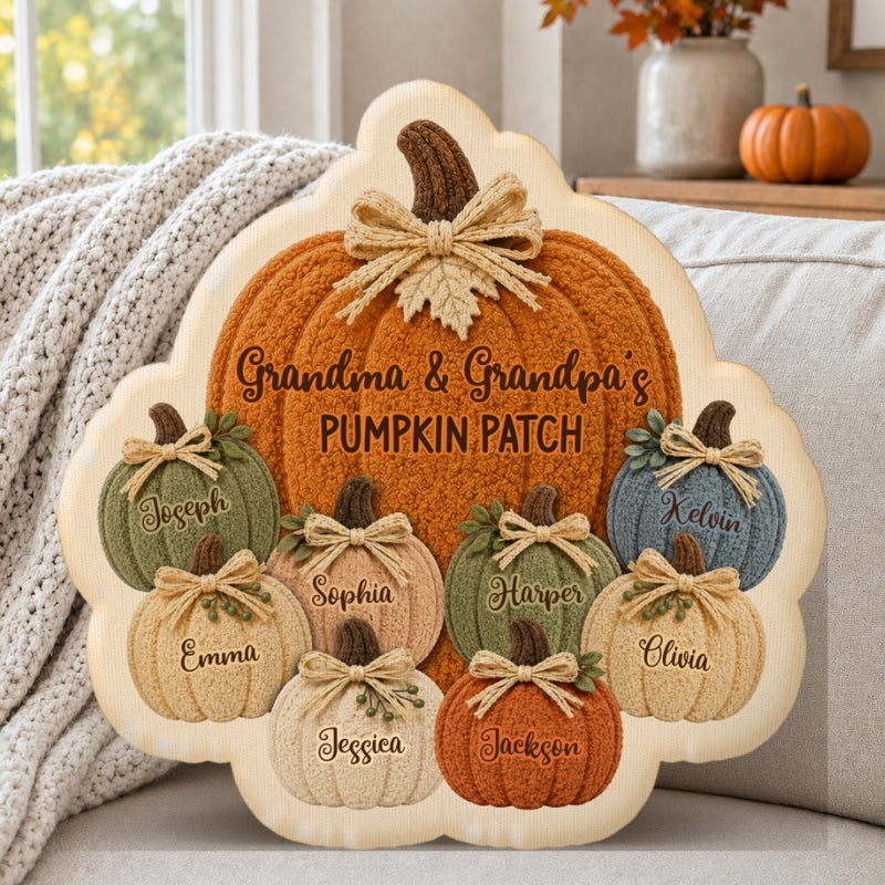 Grandma & Grandpa's Pumpkin Patch 2D Printed - Personalized Pillow - Fall Season Decor For Grandparents