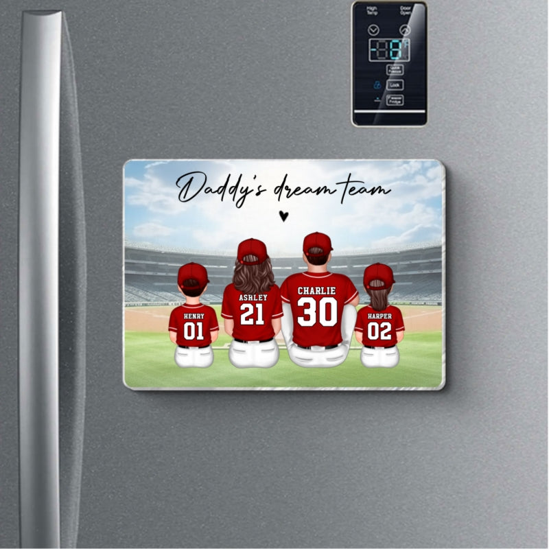 We Caught The Best Dad Man & Kids Sitting Personalized Acrylic Fridge Magnet