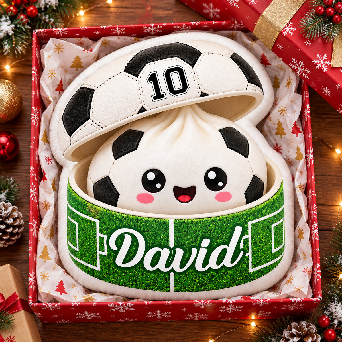 Custom Soccer Dumpling Squishy Style - Personalized Custom Shaped Pillow - Christmas Gift for Daughter, Son, Grandkids