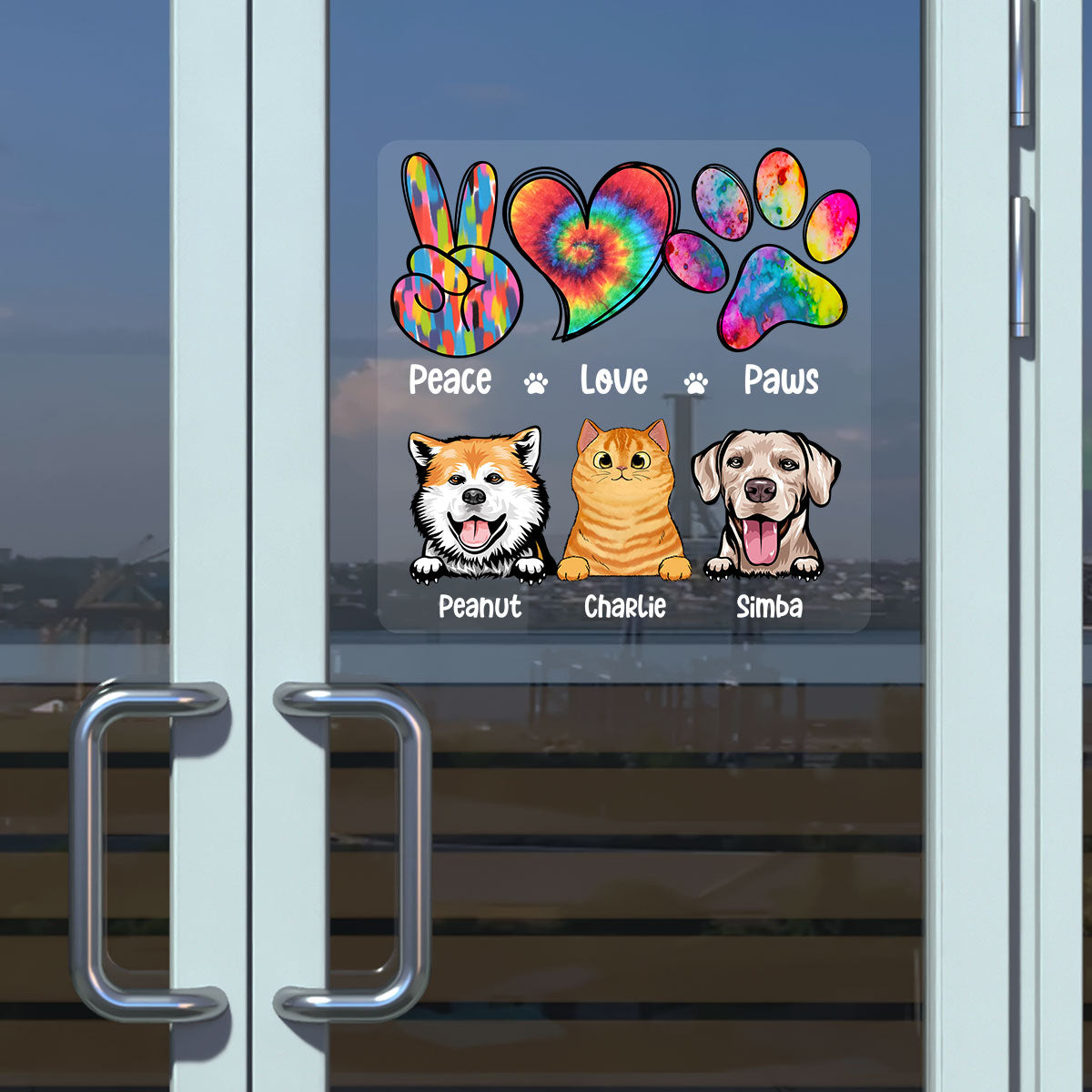 Peace Love Dog Cat Decor Gift For Pet Lover Personalized Decal