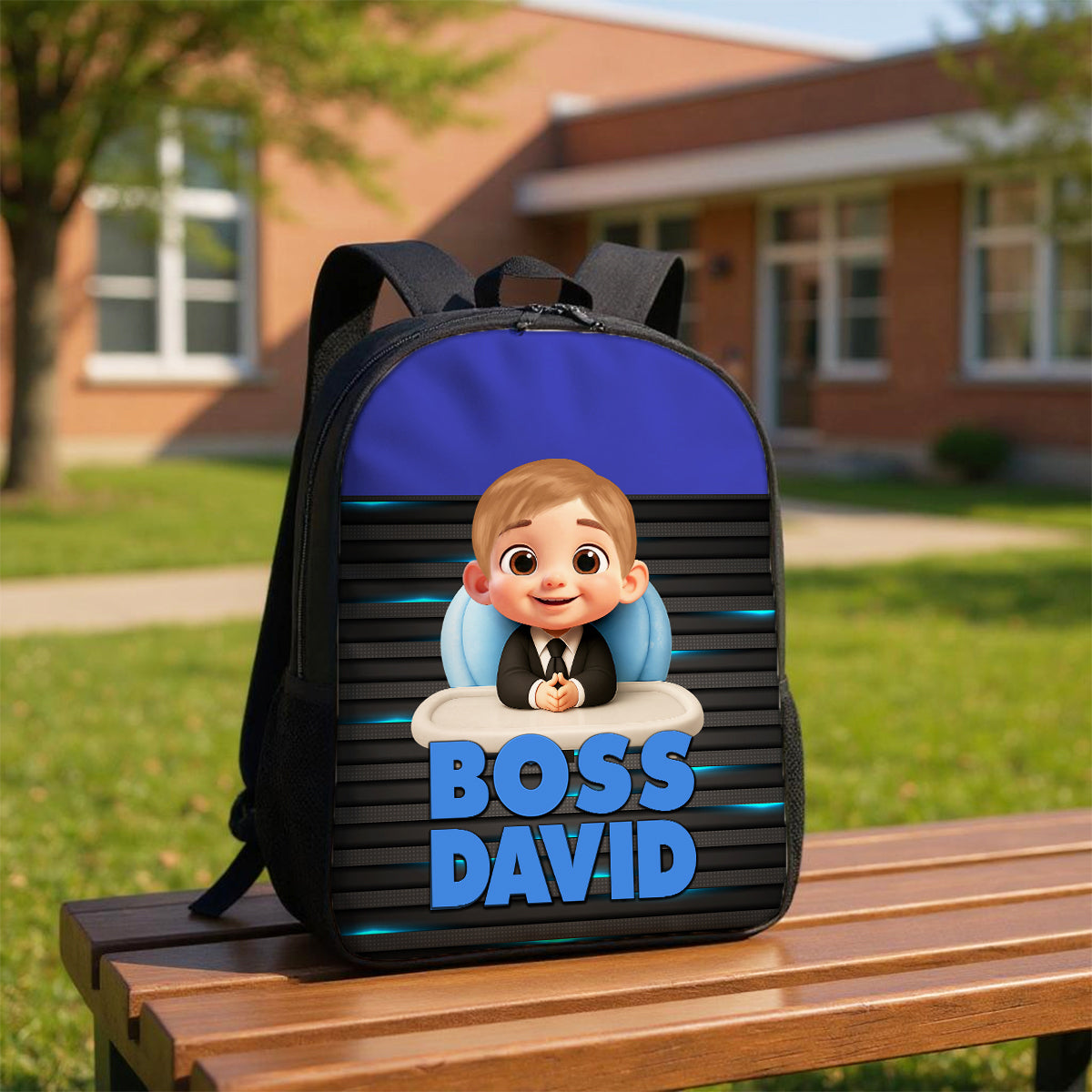 Kid Baby Boss Personalized Backpack, Toddler Elementary Kids Backpack, Back to School Backpack for Boys, Girls
