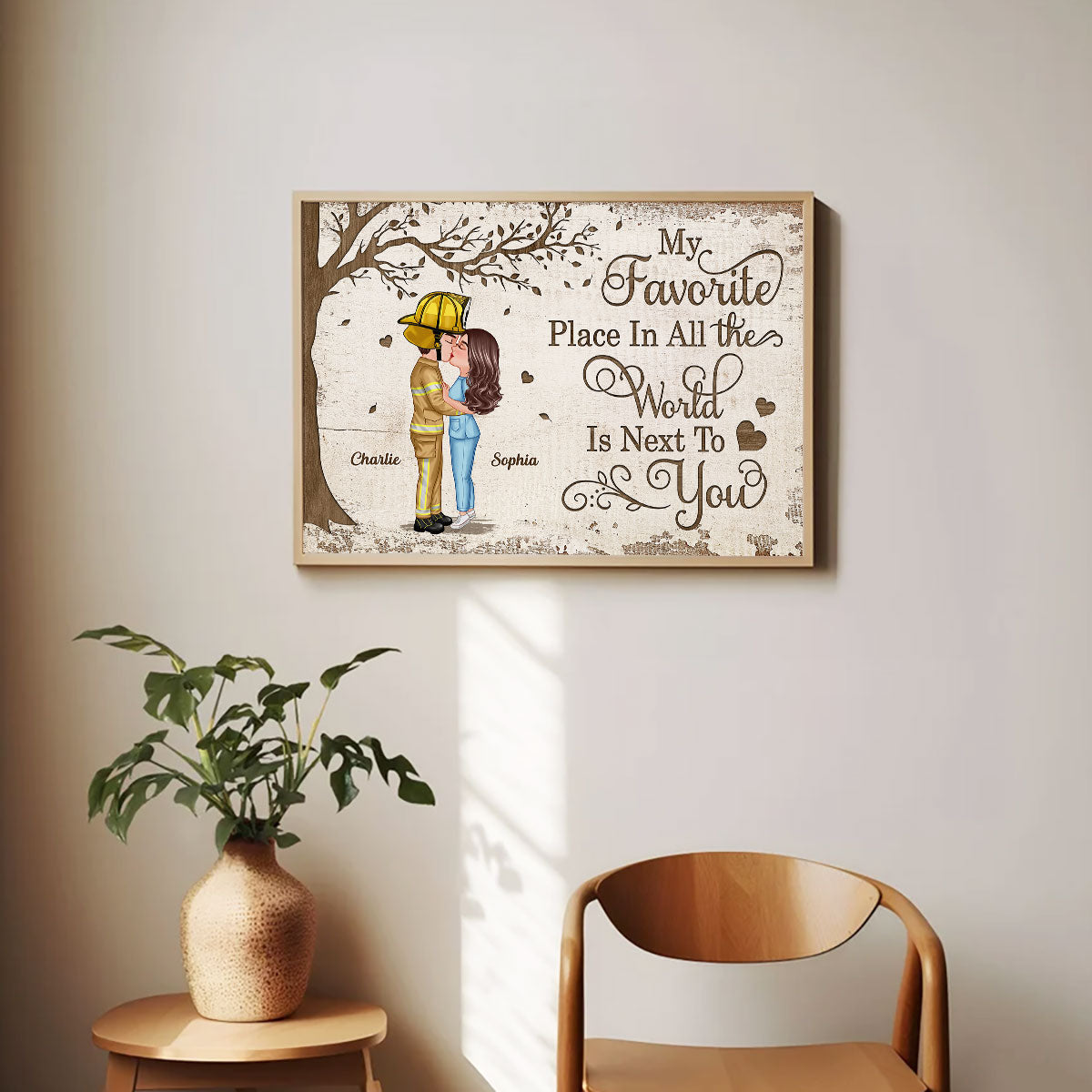 Favorite Place In The World Occupation Couple Kissing Personalized Poster, Unique Valentine's Day Gift For Him, Gift For Her