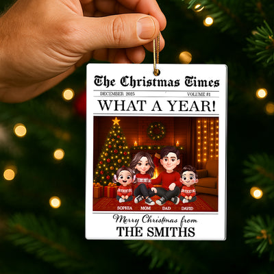 The Christmas Times Family Sitting - Personalized Acrylic Ornament