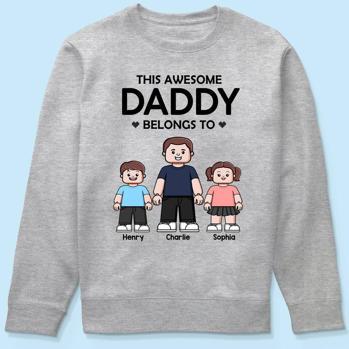 This Daddy Belongs To Kids Block Characters Personalized Shirt