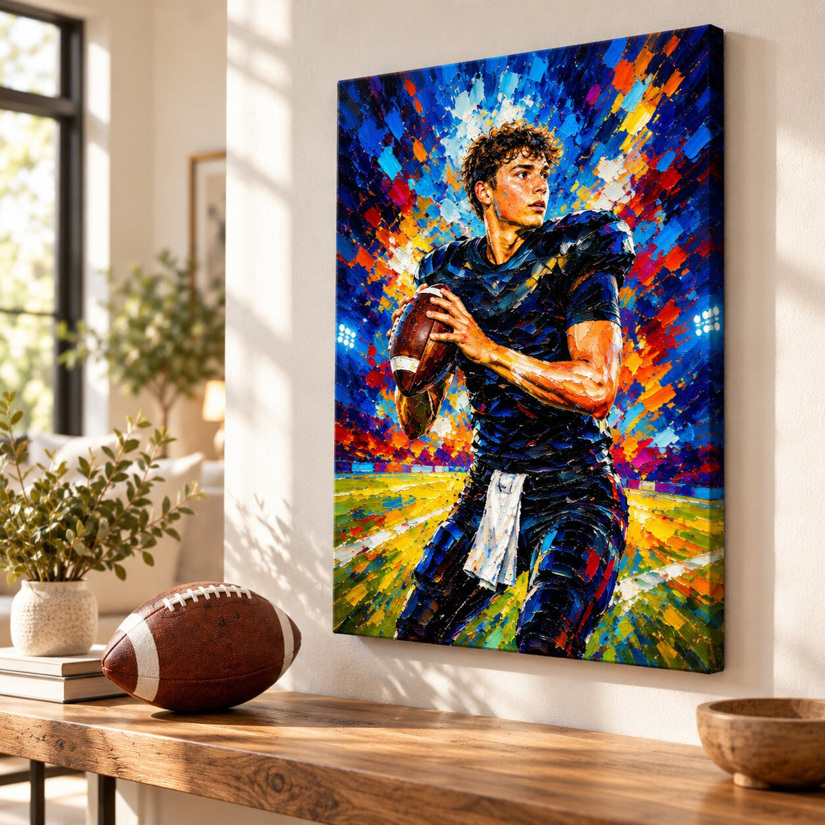 Modern Oil Painting Sport Photos Insert - Personalized Canvas - Gift For Boy, Girl