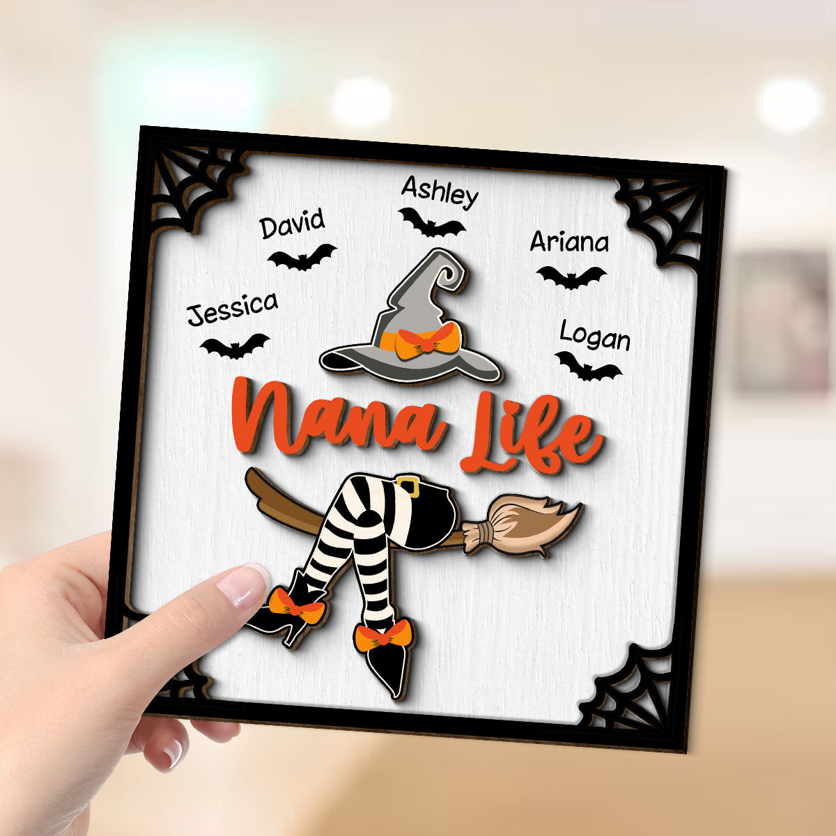Grandma Witch Halloween Personalized 2-Layer Wooden Plaque, Gift For Grandma