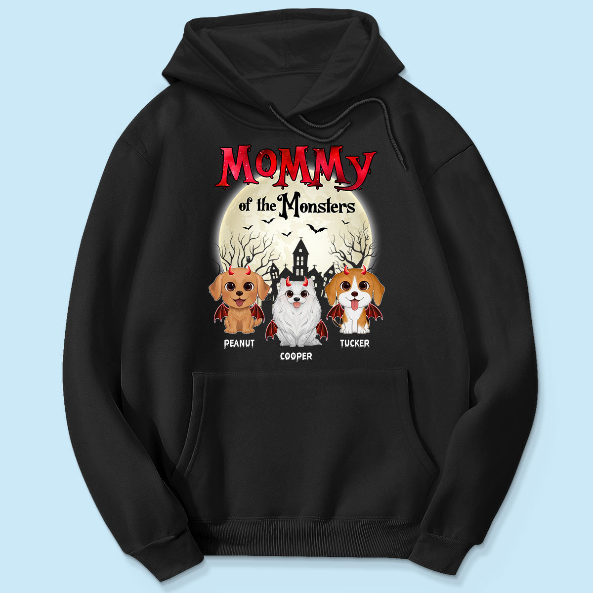 Mommy Of The Monsters Halloween Watercolor Cute Dogs Cats - Personalized Shirt