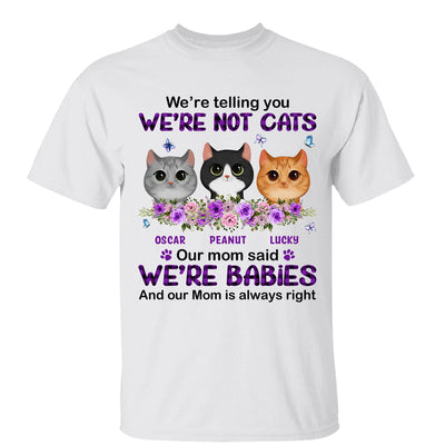 Purple Plaid Butterlies Cat Mom Personalized Shirt