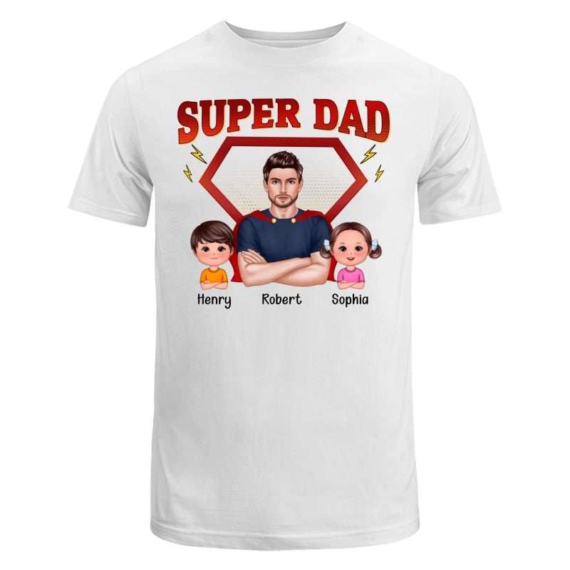 Super Dad Cool Man & Doll Kids Personalized Shirt