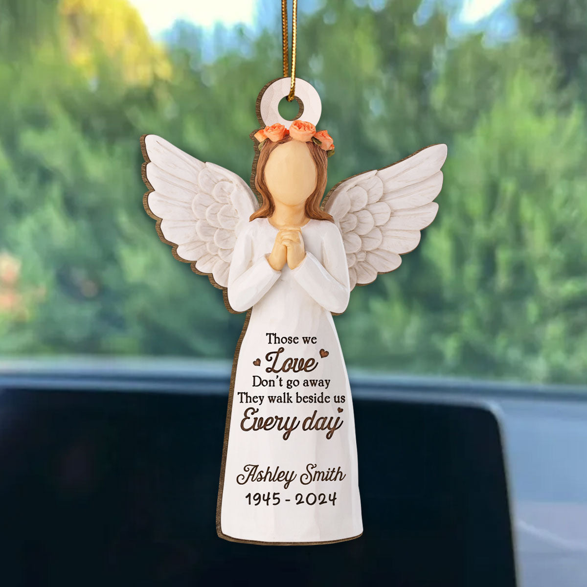 Those We Love Don't Go Away They Walk Beside Us Everyday, Personalized 3D Effect Wooden Ornament, Memorial Sympathy Remembrance Gift for Loved Ones