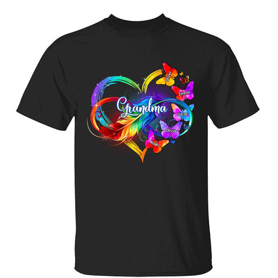 Butterflies Infinity Heart Grandma Mom Personalized Shirt