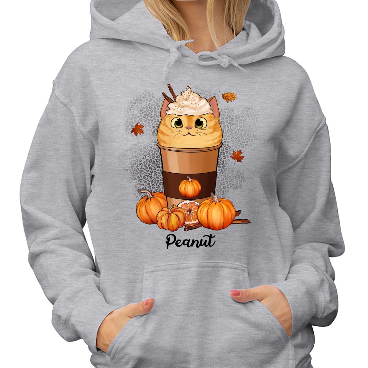 Cats In Pumpkin Spice Latte Fall Season Personalized Shirt