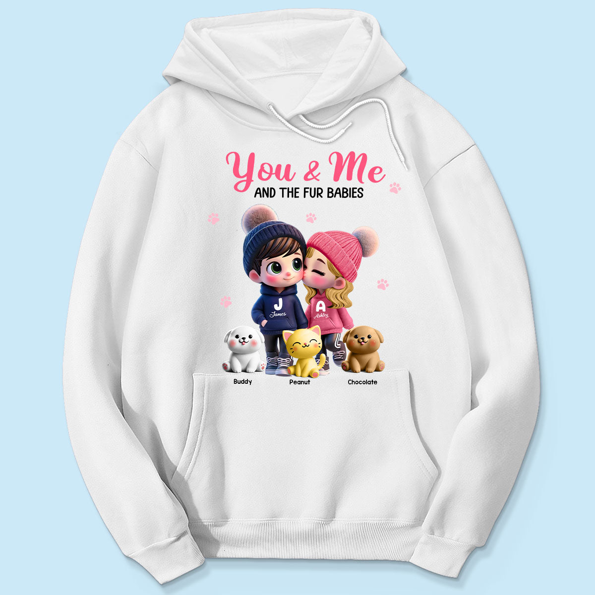 You Me And The Dog Cat Cute Cartoon Couple Walking Personalized Shirt, Just Because, Anniversary,  Gift for her, gift for him