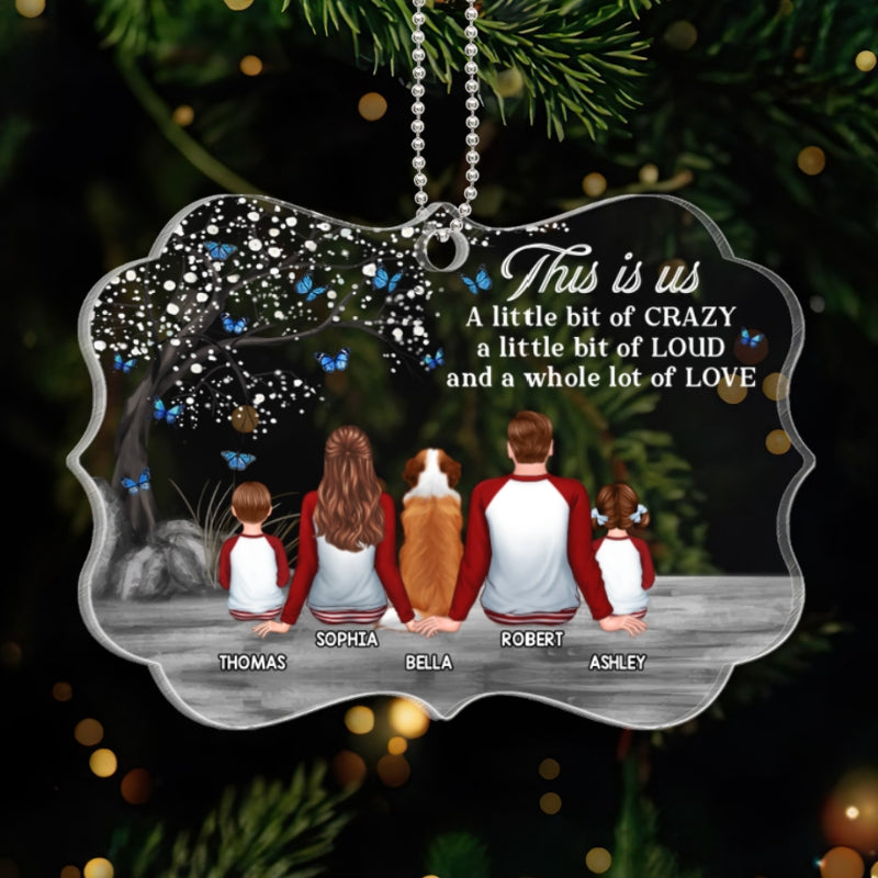 Under Blossom Tree Pajamas Family Personalized Acrylic Ornament