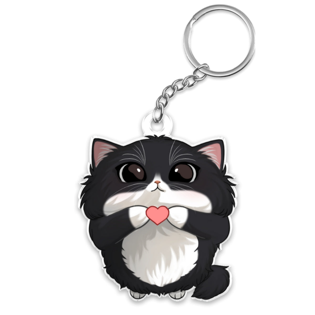 Cute Cartoon Looking Up Cat Gift For Cat Lover Personalized Acrylic Keychain