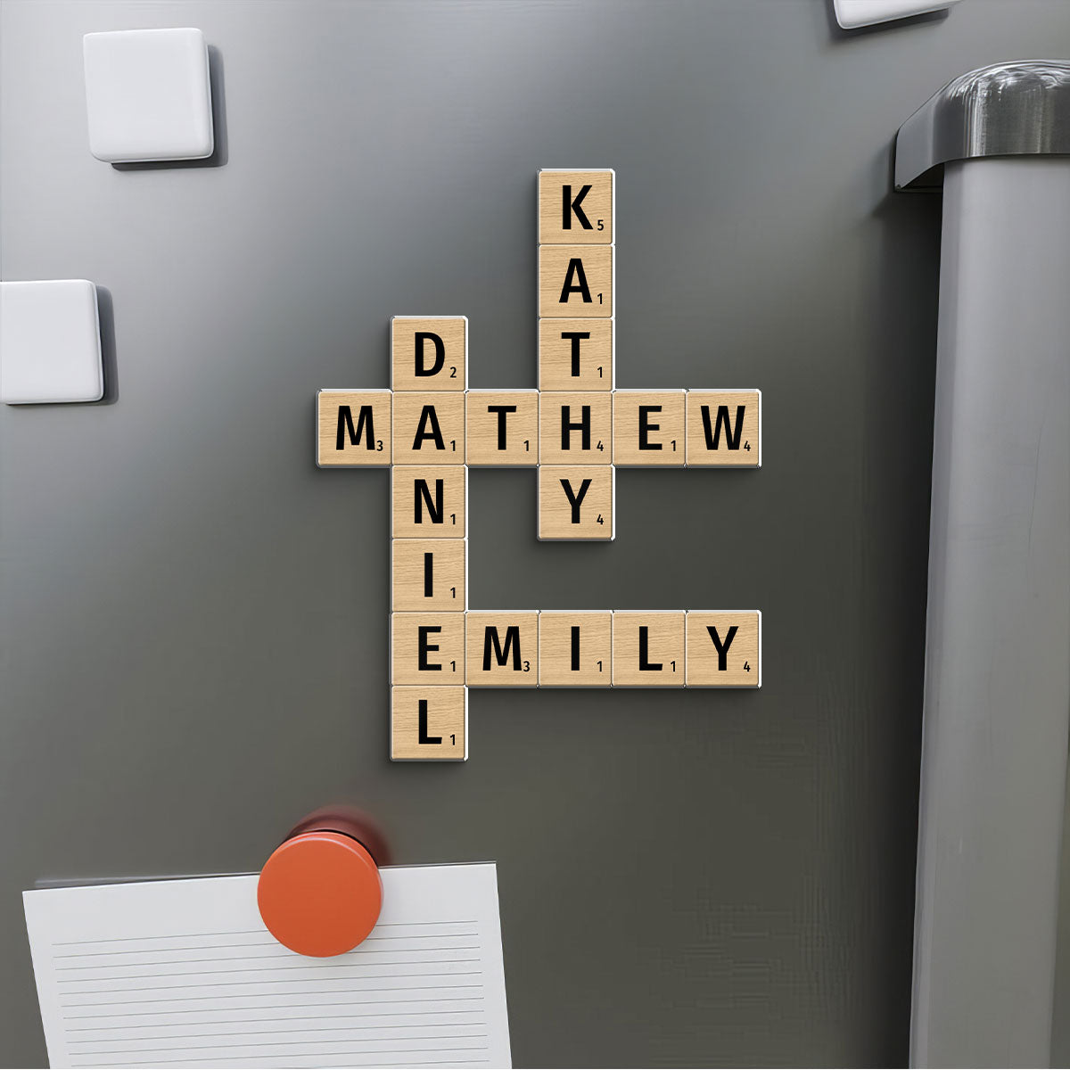 Family Crossword Art - Created In A Moment, Treasured Forever Personalized Custom Shape Acrylic Magnet