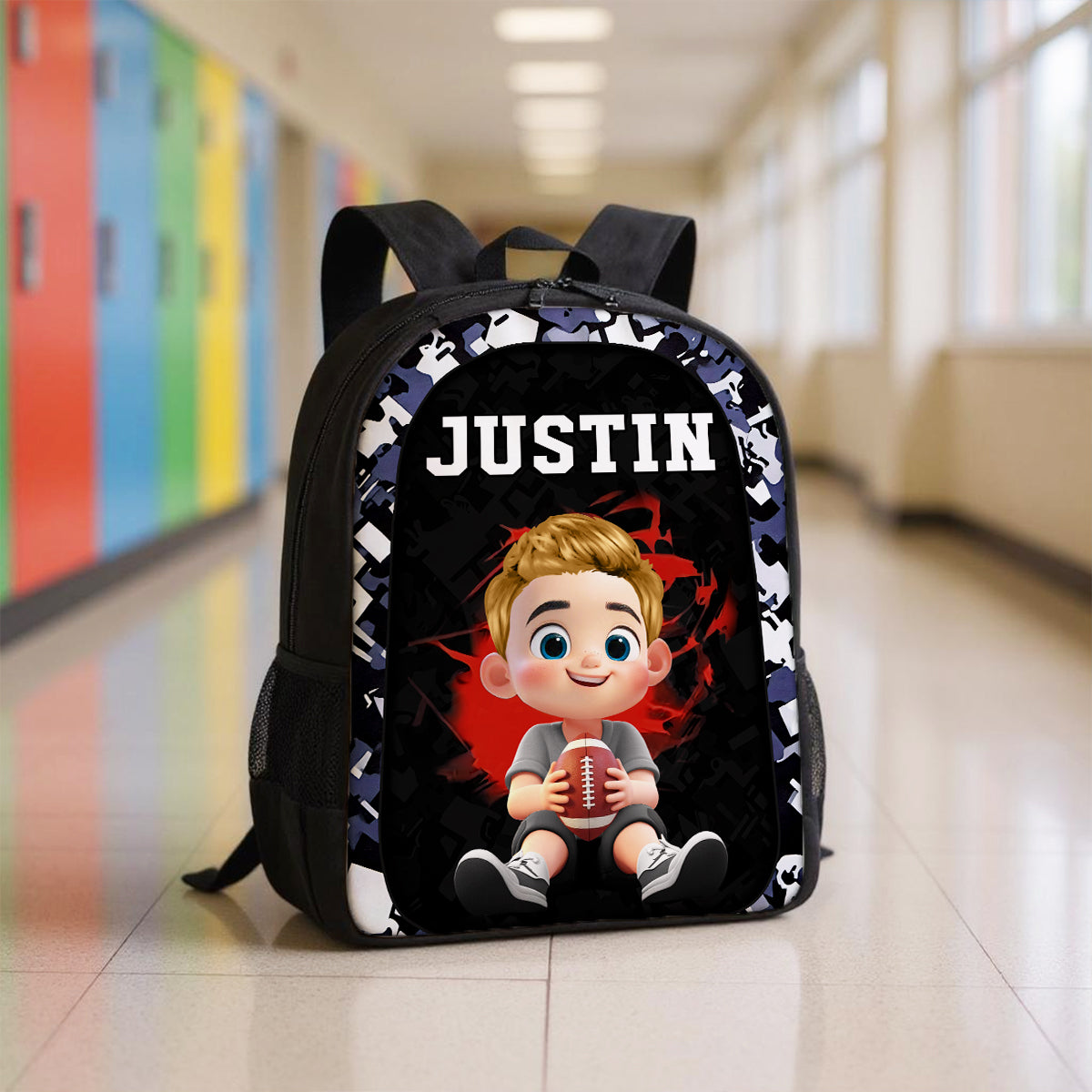 Sports Backpack for School Boy Girl, Custom Back to School Kids Backpack