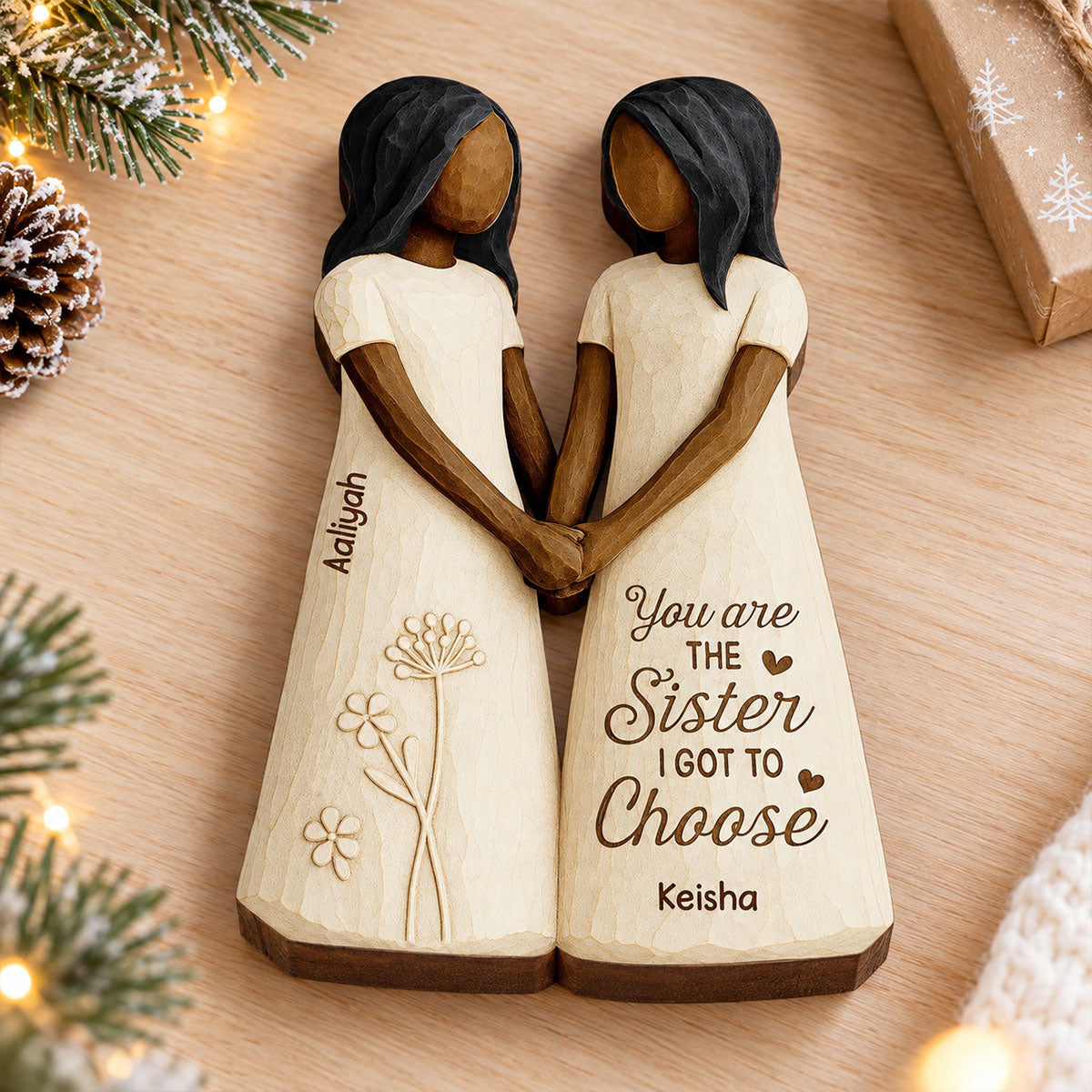 Besties Forever - Personalized Wooden Block Plaque - Christmas Gift For Best Friends
