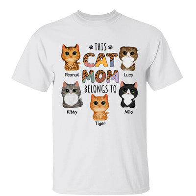 This Cat Mom Belongs To Watercolor Cute Cats Personalized Shirt