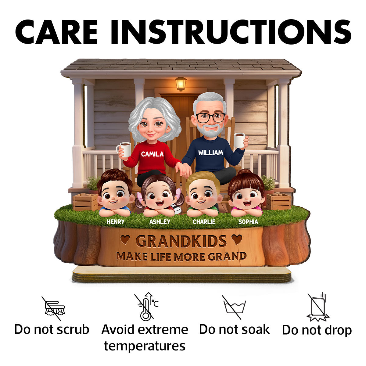 Grandkids Make Life Grand Grandparents On The Front Porch - Personaliz ...