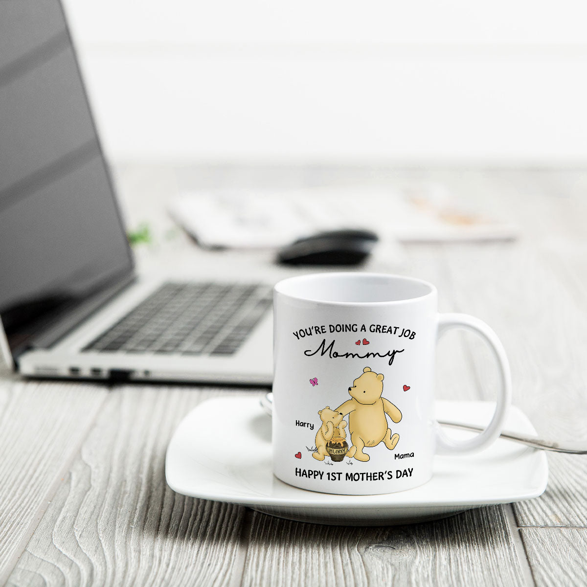 You‘re Doing Great Job Happy 1st Mother’s Day Mommy Bear Personalized Mug