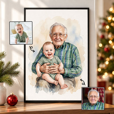 Add Deceased Loved One to Photo, Merge Multiple Pictures - Personalized Poster - Custom Family Memorial Portrait, Sympathy Gift