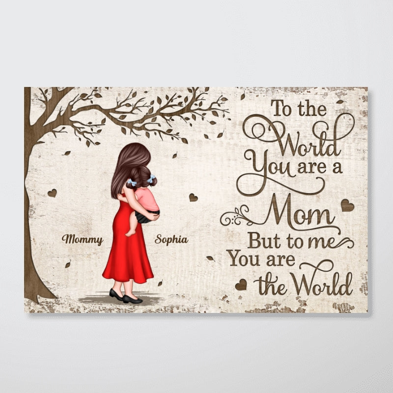 Mom Holding Kid Under Tree Personalized Poster, Gift For Mom