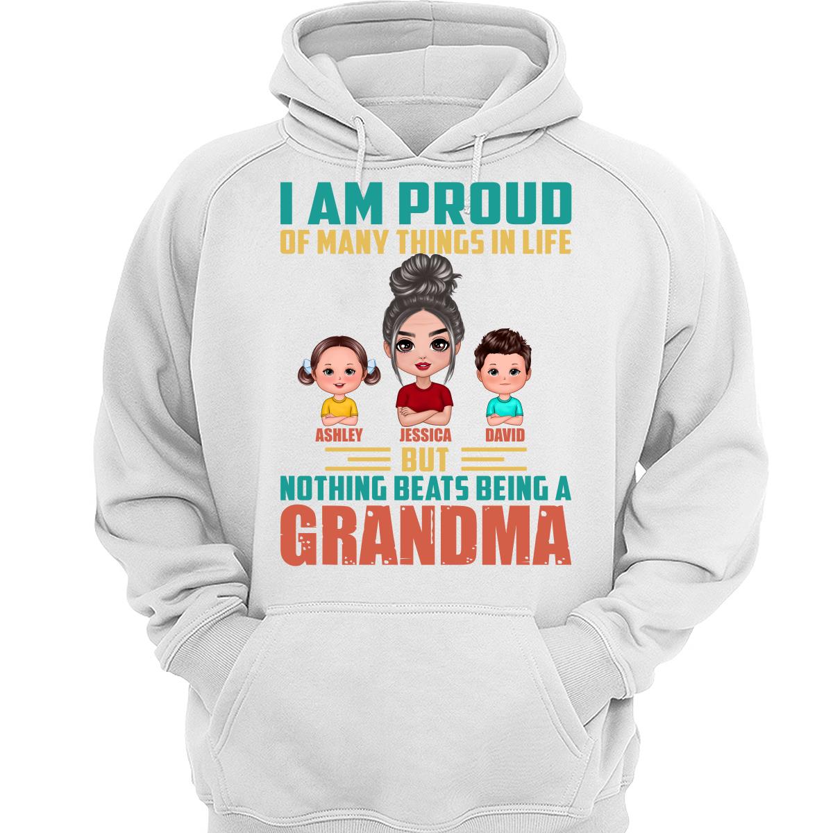 Proud Of Being A Grandma Doll Grandma Grandkids Personalized Shirt