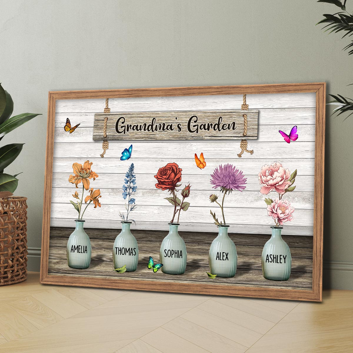 Custom Birth Month Flowers Poster, Gift For Grandma, Mom, Auntie