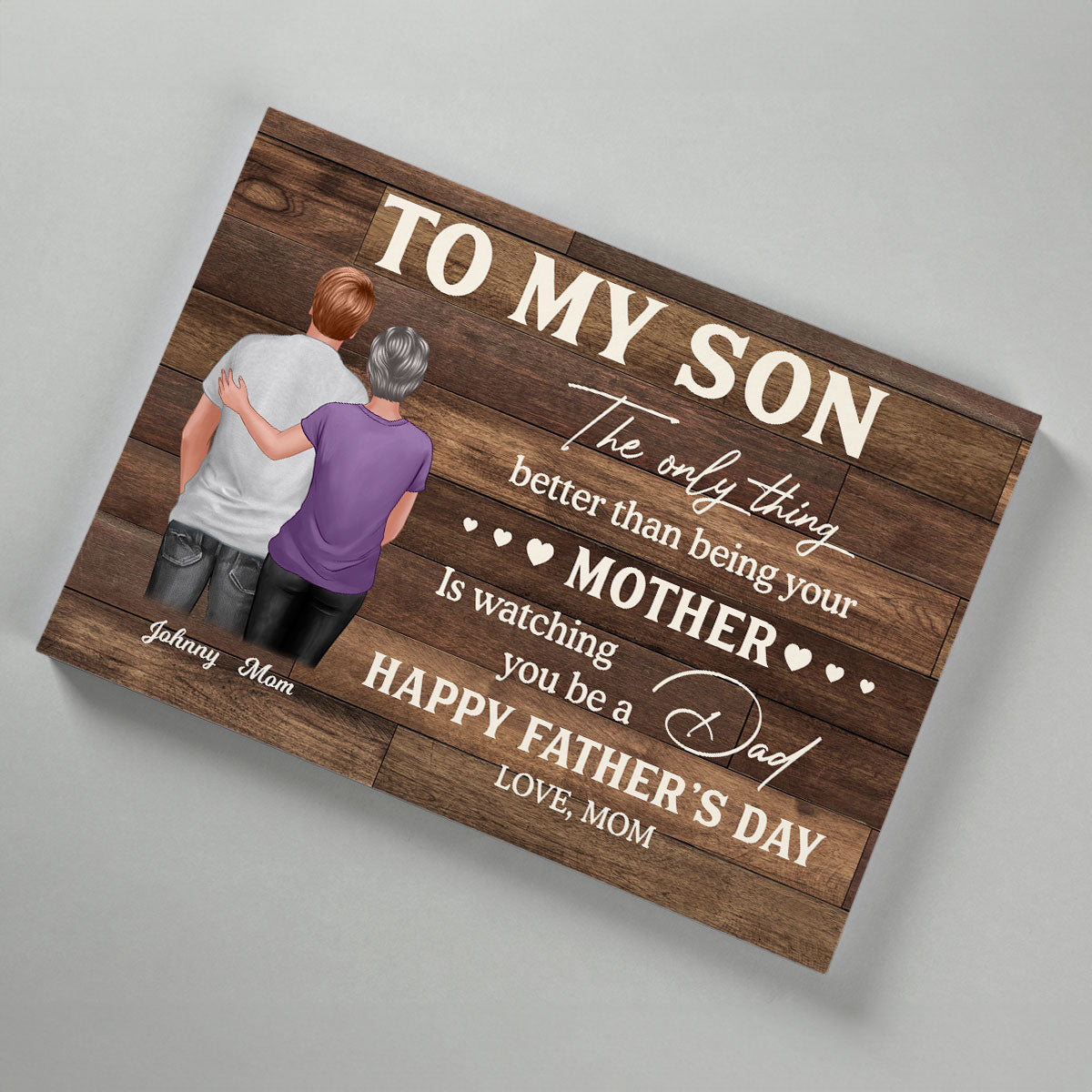 To My Son From Mom Happy Father's Day Personalized Canvas Prints