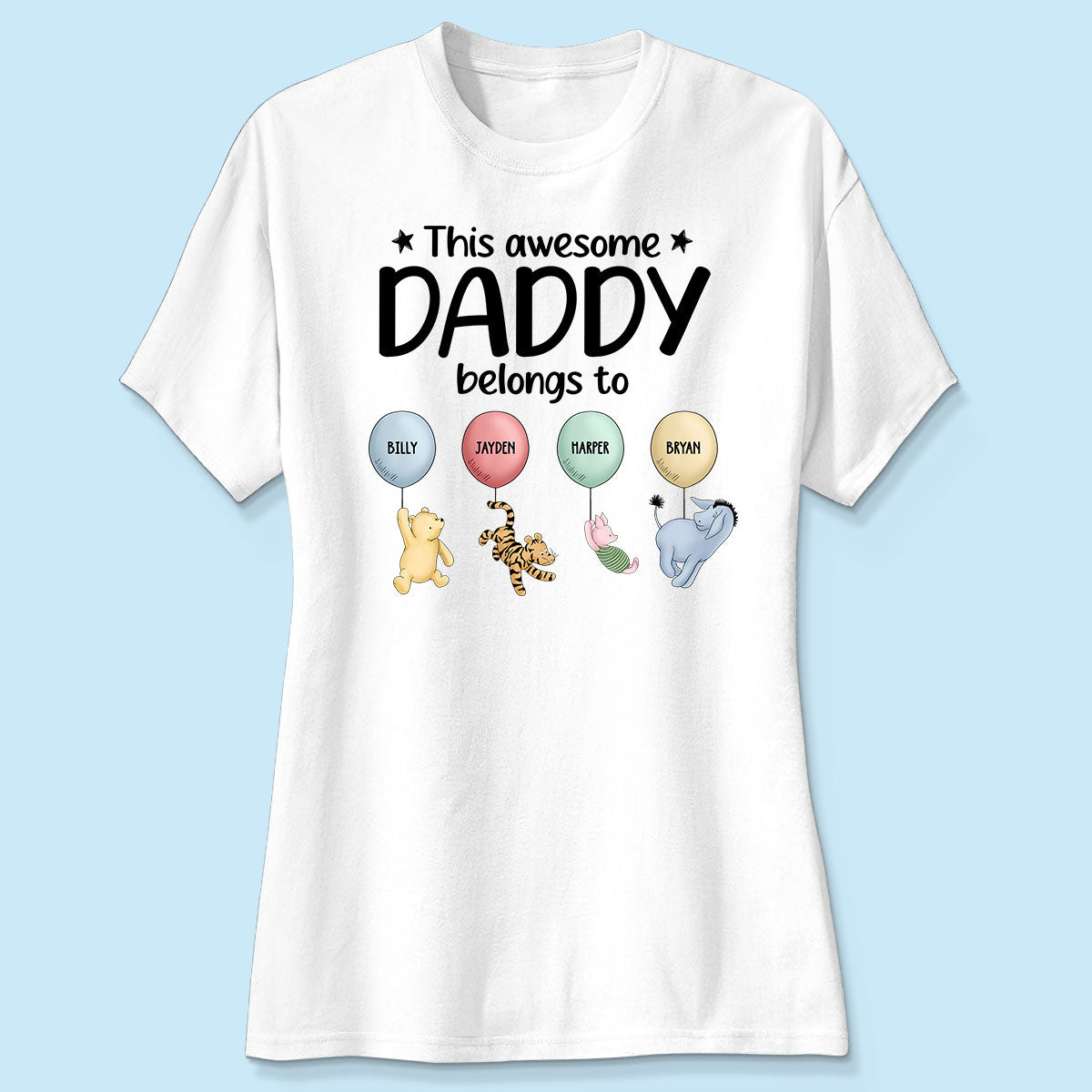 This Awesome Daddy Belongs To Cute Characters Personalized Shirt