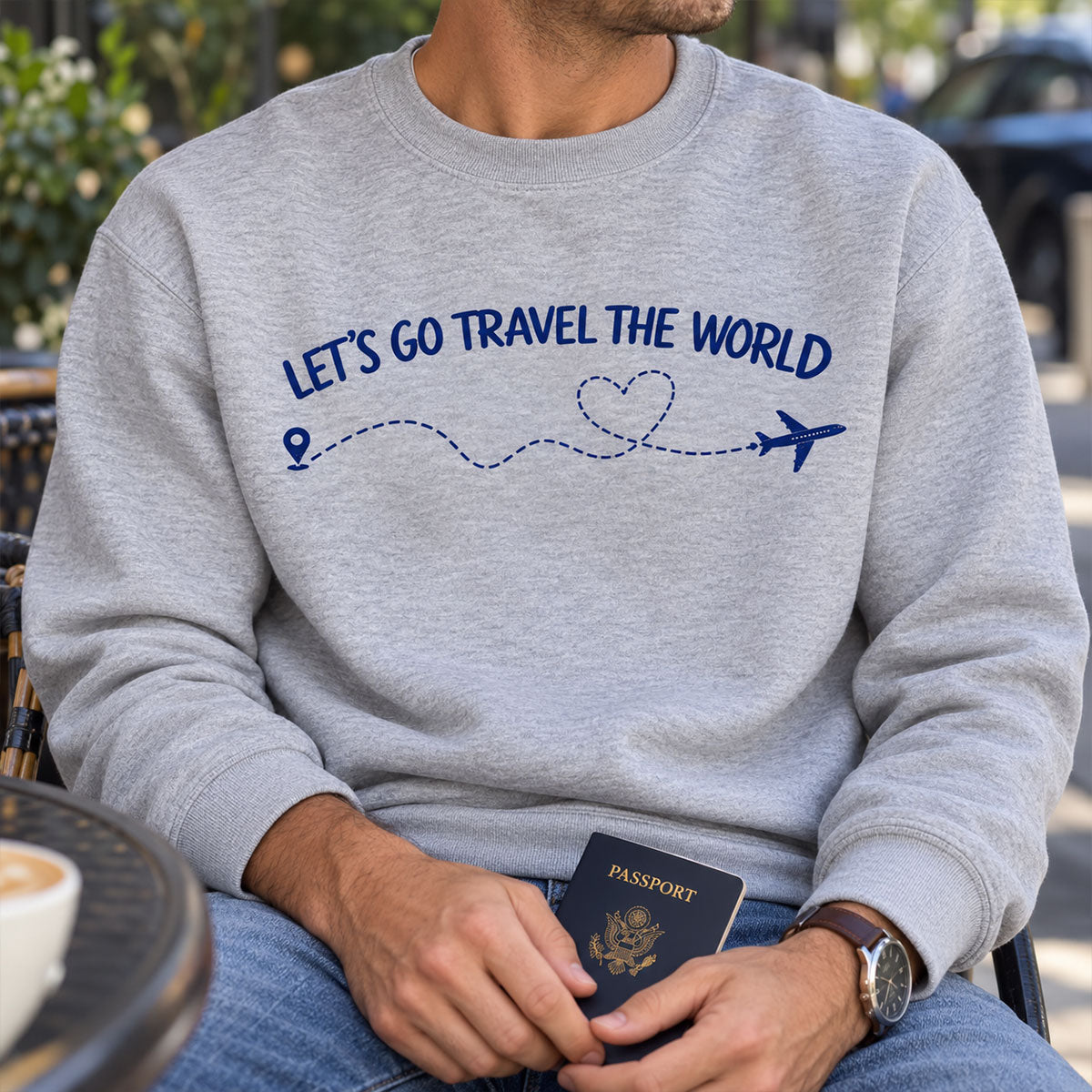 World Travel Passport Stamps - Personalized Shirt - Gift for Travel Lovers & Adventurers