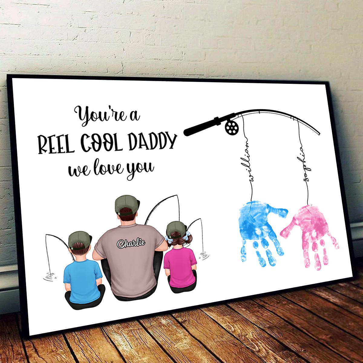 Reel Cool Daddy DIY Handprint Gift For Dad And Grandpa, Fishing Lover, Birthday Gift
