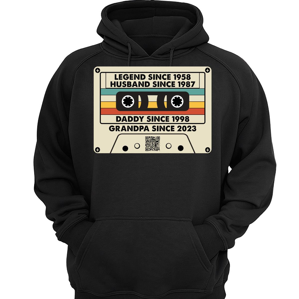 Legend Since Cassette Tape QR Code Father‘s Day Personalized Shirt