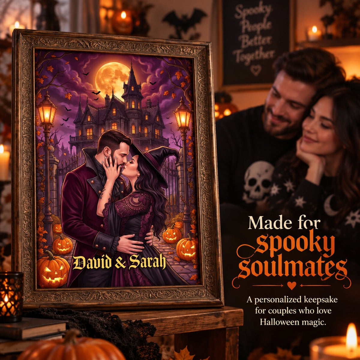 Trending Halloween - Custom Photo - Personalized Poster - Halloween Gift, Halloween Decor For Couple, Family