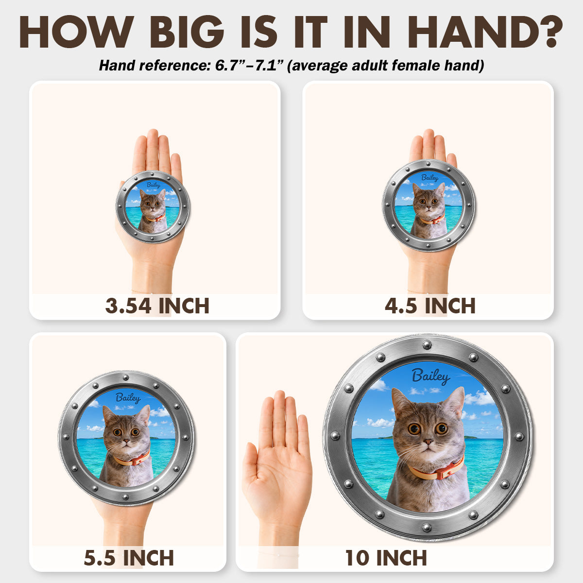 Custom Dog Cat Pet Photo Peeking Porthole - Personalized Cruise Door Magnet - Cruise Trip Keepsake For Pet Lovers