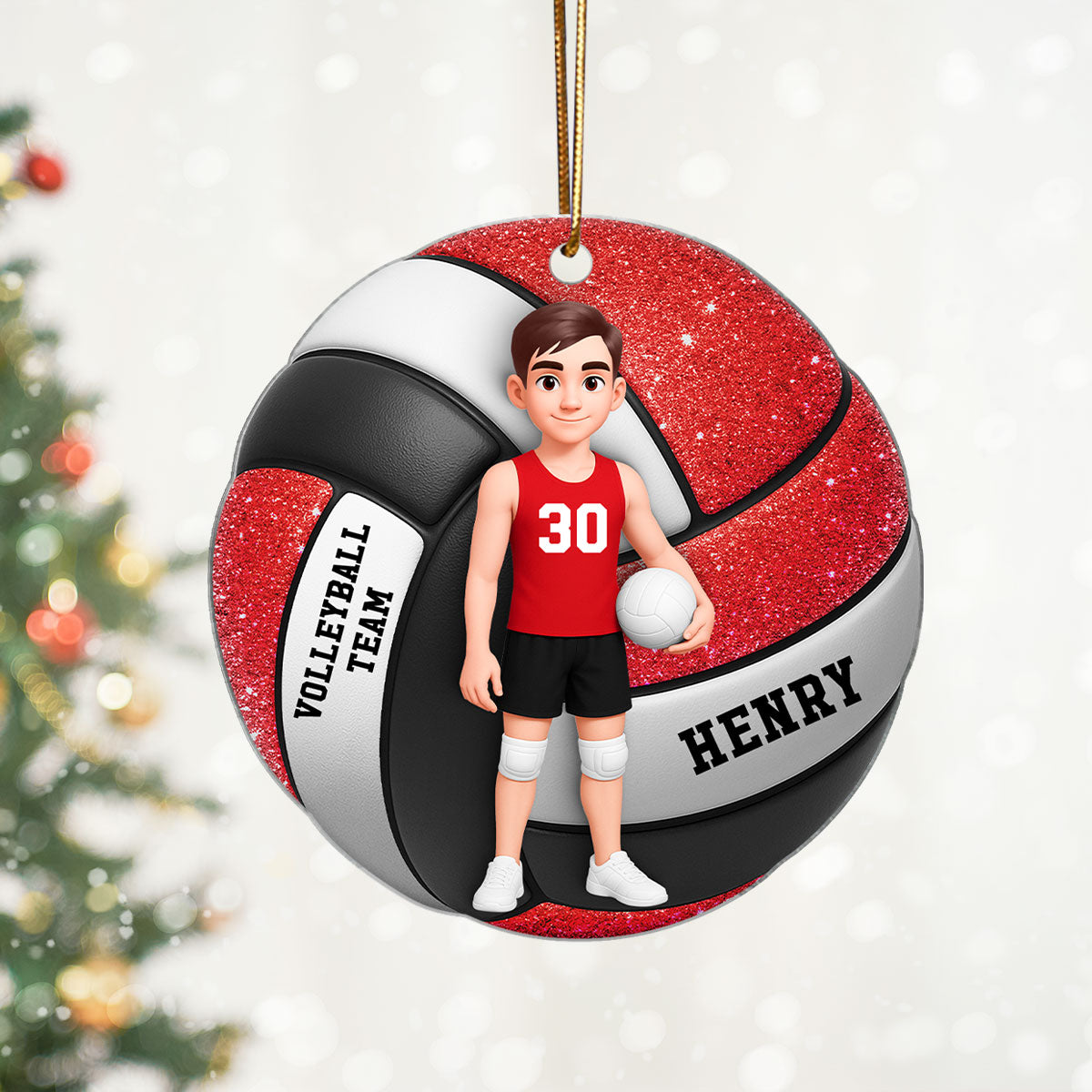 Volleyball Boy 3D Effect - Personalized Acrylic Ornament