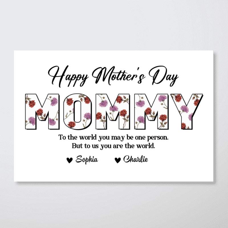 Happy Mother's Day Mommy, Birth Month Flower Personalized Poster, Gift For Mom