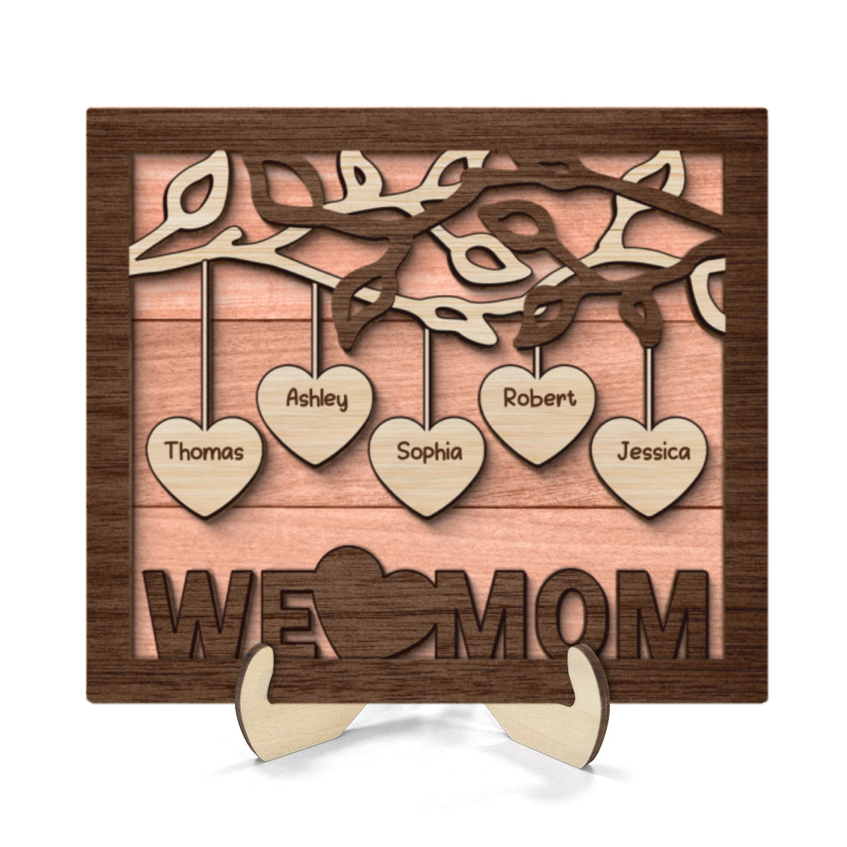 We Love Grandma Personalized 2-Layer Wooden Plaque