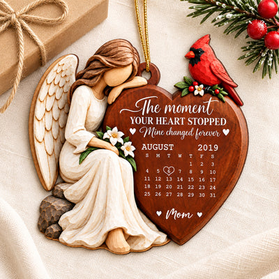 Custom Mom Dad Memorial - Personalized Wood Ornament - Heartfelt Cardinal Remembrance Keepsake, Christmas Sympathy Gift