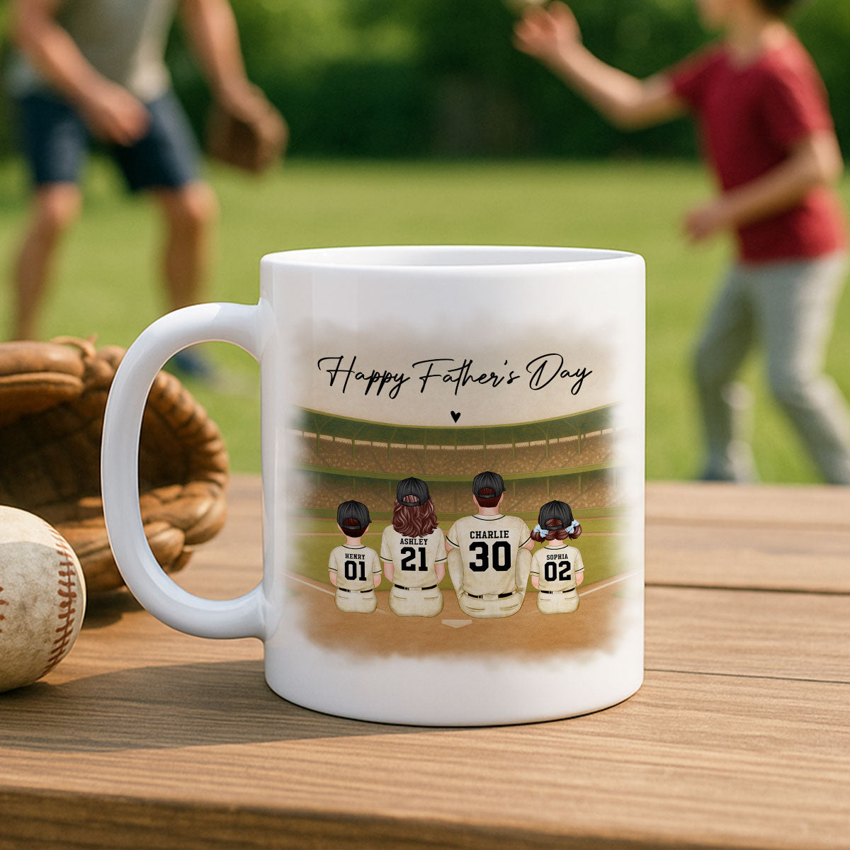 Retro Vintage Baseball Daddy's Dream Team Mug, Gift For Dad