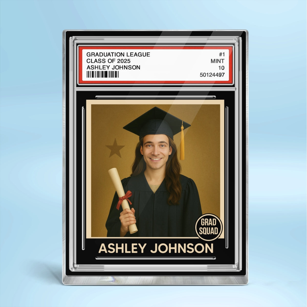 Graduation Gift Graduate Trading Card Style Personalized Acrylic Block Plaque, Unique Keepsake, Graduation Gift