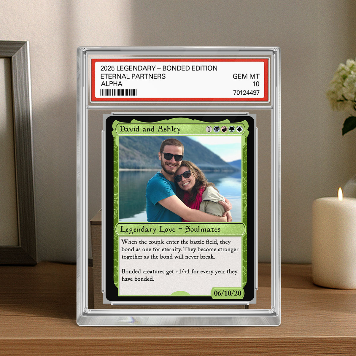 Custom Photo Fantasy Trading Card Style Personalized Acrylic Block Plaque, Gift For Couple